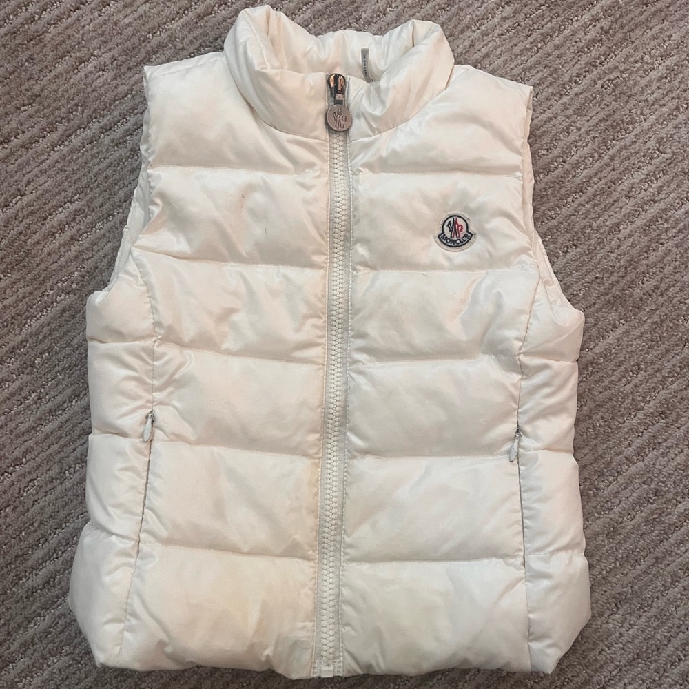 Moncler Cream Puffer Vest, Size 4Y, Worn